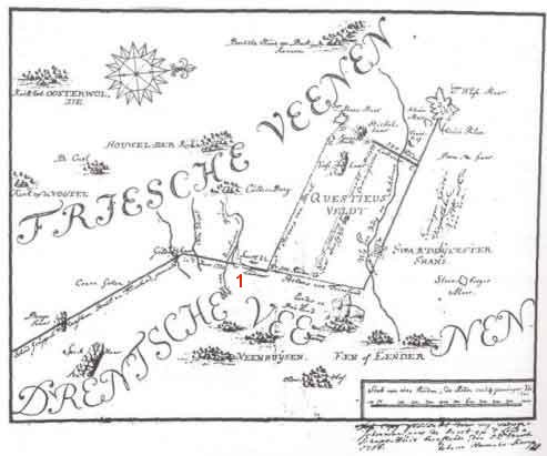 Kaart van landweren omstreeks 1710